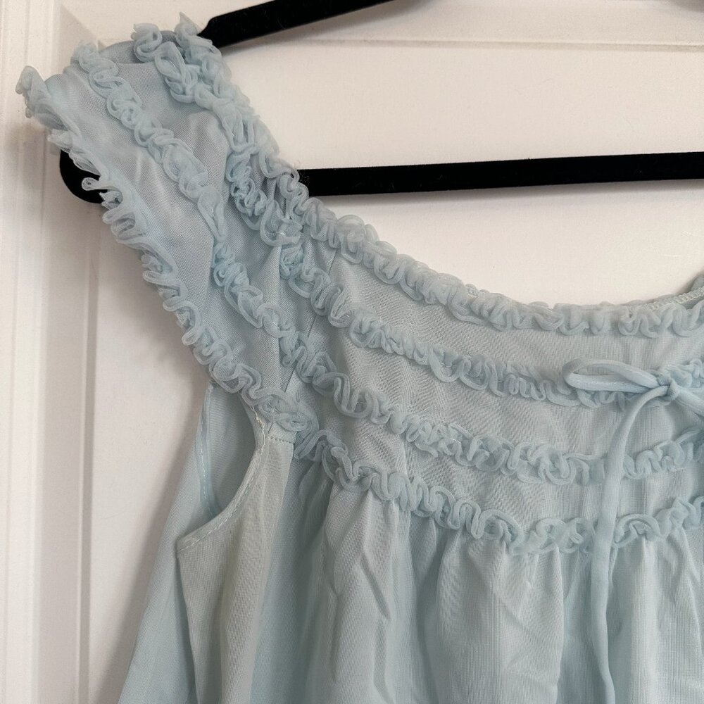Vintage Blue Frilly Nightgown - Women’s Small